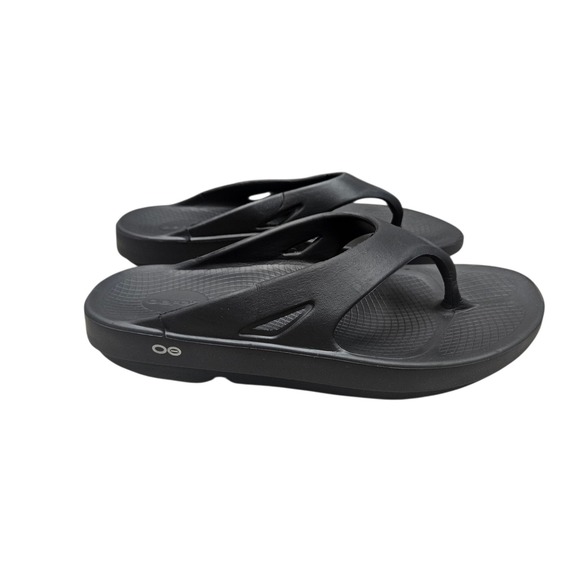 OOFOS Black OOfoam Recovery Flip Flop Sandals‎ Men\'s 11 Women\'s 13 Minimalist main image 7